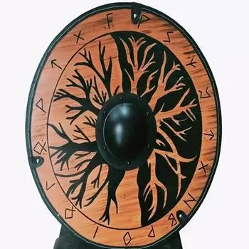 Викинг Косплей Деревянный Щит Средневековый Костюм Щит Викинга Готовый к битве Щит Викинга Рагнар Щит Викинга Круглый Щит Викинг Косплей Подарок