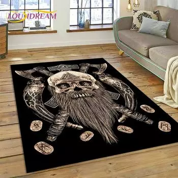Викинг, скандинавская мифология, Один, Валгалла, символы, ковер для дома, гостиной, спальни, дивана, коврик для двери, декор, детский нескользящий напольный коврик 40x60cm