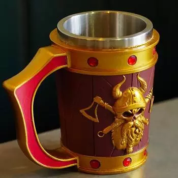 Викинг средневековая пивная кружка кружка из нержавеющей стали большой емкости кофейная чашка