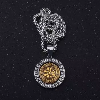 Викинг Вегвизир Компасс Подвеска Ожерелье Вращающийся