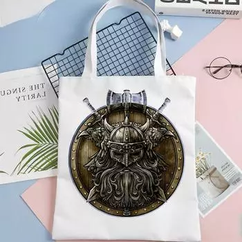 Viking vikingo wikinger сумка для покупок bolsa bolsas de tela многоразовая холщовая сумка для покупок складная тканевая сумка 24*26cm