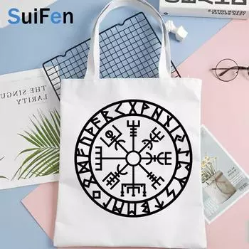 Viking vikingo wikinger сумка для покупок продуктовая парусиновая хлопковая сумка-болса сетчатая сумка для покупок тканая сумка для туалета 24*26cm