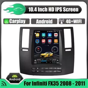 Viknav 10,4-дюймовый автомобильный радиоприемник для Infiniti FX35 2008-2011 GPS-навигация Мультимедиа Видео Радио Плеер HD Экран Головное устройство 64GB-Radio