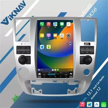 Viknav 12,1-дюймовый автомобильный радиоприемник для Infiniti QX56 2007-2010 GPS-навигатор, мультимедийный плеер, беспроводной Carplay, Android Auto, стереосистема, головное устройство 64GB Radio