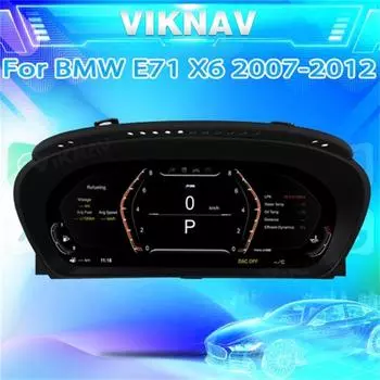 Viknav 12,3-дюймовый цифровой приборный блок для BMW X6 E71 2007-2012 Linux System вертикальный экран спидометр автомобиля цифровая панель приборной панели автомобиля чёрный
