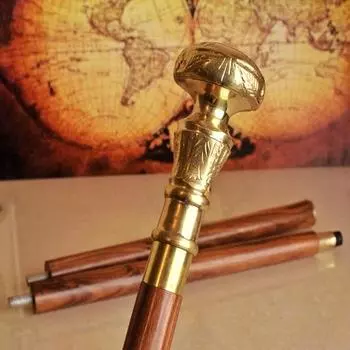 Викторианская трость, деревянная трость с латунной ручкой, подарок отца, подарок дедушки, подарок ко Дню матери, прочная трость 37 дюймов