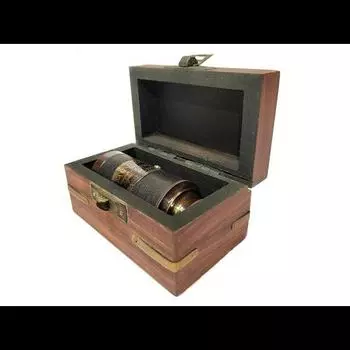 Викторианский телескоп Морской деревянный ящик Индивидуальный массаж на телескопе
