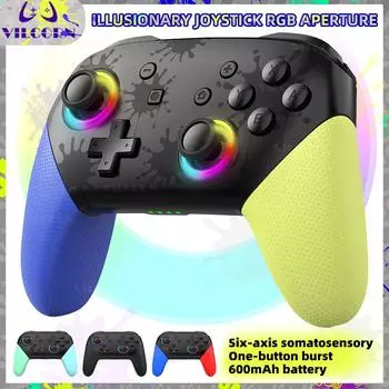 VILCORN S12 Wireless Gamepad With RGB Lighting Joystick For Nintendo Switch/PC/ANDROID/IOS/Steam Six-axis Gyroscope Controller