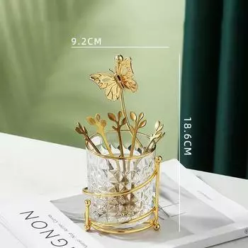 Вилка для фруктов, десертная вилка, 6 шт., набор вилок и банок для хранения, вилка из нержавеющей стали, изысканная посуда, практичная кухонная утварь