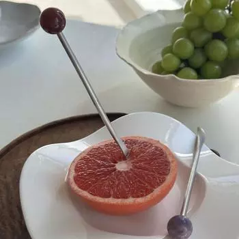 Вилка для фруктов из нержавеющей стали 304, фруктовая палочка для дома, вилка для десертного торта, ложка для перемешивания кофе A