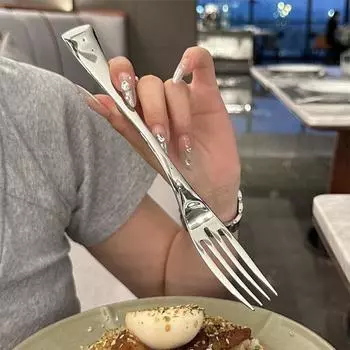 Вилка для фруктов из нержавеющей стали, вилка для десерта, вилка для салата, экологически чистые четырехзубчатые вилки для ужина, вилка в западном стиле, кухонный инструмент для барбекю