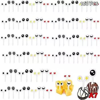 Вилка для фруктов с животными, пищевой пластик, мини-мультфильм, детский торт, фруктовая зубочистка, бенто, обед, аксессуары для бенто, украшение для вечеринки