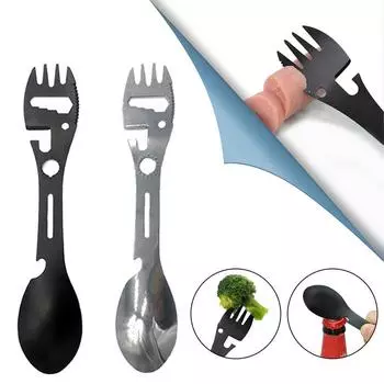 Вилка для кемпинга, многофункциональная ложка 10 в 1, встроенная вилка, ложка, уличная вилка, ложка, нож для пикника, открывалка для бутылок