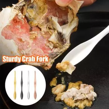 Вилка для краба из нержавеющей стали, крекер для моллюсков и лобстеров, универсальная вилка с гладкой поверхностью для морепродуктов, инструмент для домашней кухни серебряный