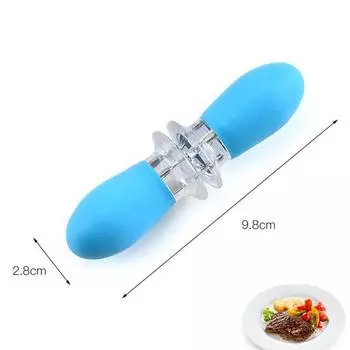 Вилка для кукурузы из нержавеющей стали. Вставка для кукурузы для барбекю, удобная и термостойкая ручка из ТПЭ. Игла для кукурузы. A set of 2 синий