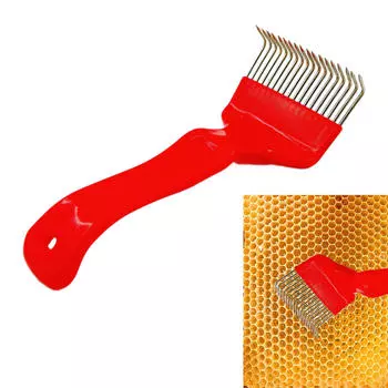 Вилка для распечатки меда, 7,48 x 2,76 дюйма, для аксессуаров пчеловодства, 21 штырь жёлтый