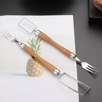 Вилка для резки арбуза, резак 2-в-1, режущий инструмент из нержавеющей стали, быстро безопасный инструмент для сервировки фруктов дыни, портативный кухонный гаджет L