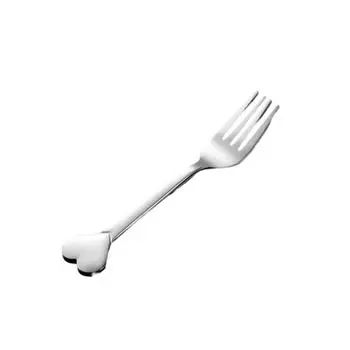 Вилка для сбора в форме сердца из нержавеющей стали с 4 зубцами, для фруктов, тортов, конфет, праздничных столовых приборов, коротких зубочисток, столовых приборов, аксессуаров