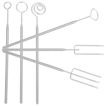 Вилка для шоколада Круглые вилки Принадлежности для изготовления Конфетные инструменты для обмакивания Набор для трюфелей серебряный