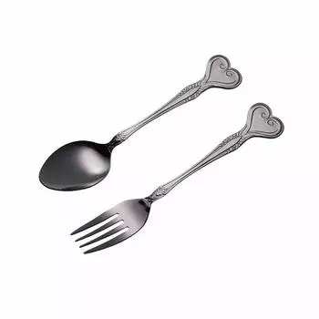 Вилка и ложка Kingdom Hearts Heart Black