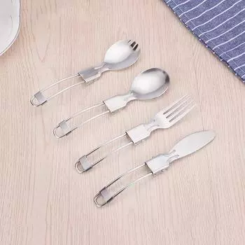 Вилка Портативный Складной Нож Посуда Для Пикника Посуда Кухонные Принадлежности Из Нержавеющей Стали Популярное Оборудование Для Кемпинга На Открытом Воздухе Высококачественные Бусины 03