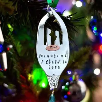 Вилка Рождественские украшения ручной работы Деревенский Святое Семейство Рождественская елка Декор Подвесной Религиозный