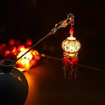 Вилка Свадебный Фонарь Палочка Для Волос Женские Аксессуары Для Волос Инструмент Для Дизайна Причесок Шпилька В Китайском Стиле красный