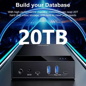 Вилка UK Plug 3,5-дюймовый 2,5-дюймовый внешний корпус для жесткого диска Многопортовый концентратор USB 3.0 на SATA Док-станция для жесткого диска 20 ТБ