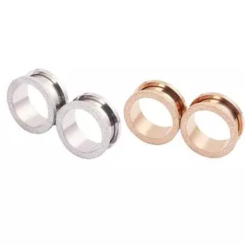 Вилки для пирсинга унисекс, туннели, расширитель для ушей, 4-20 мм, матовые блестящие манометры, пирсинг золотого, серебряного цвета, 2 шт., модные унисекс 4mm серебряный