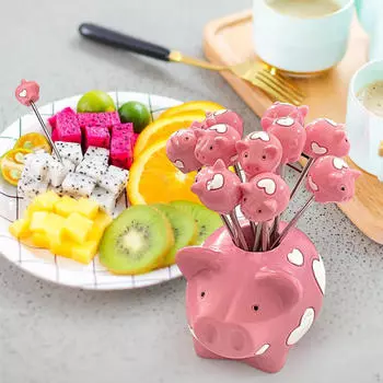 Вилки и шампуры для еды, держатели, вилки для фруктов и сладостей из нержавеющей стали, 5 Fruit Forks