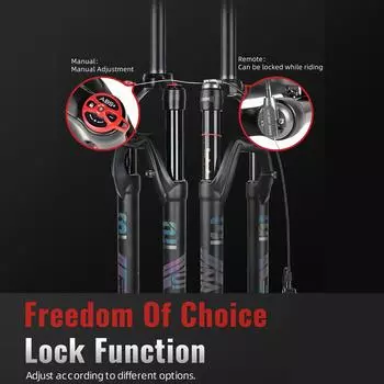 Вилки подвески велосипеда с прямой трубкой, вилка для горного велосипеда с регулировкой отскока воздушной вилки MTB 29 дюймов