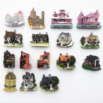 Вилла архитектура магнит на холодильник наклейка 3D смола ручной работы подарок для путешествий коллекция сувениров украшение дома