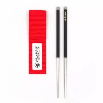 Village Blacksmith Titanium Chopsticks Столовые приборы Походные палочки для еды One Touch Столовые приборы Набор Походные На Открытом Воздухе Solo Solo Походные Компактные Titanium Ultra чёрный