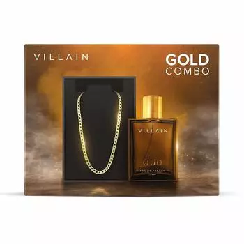 VILLAIN Gold Combo, парфюмированная вода OUD, 100 мл и цепочка с покрытием из микрозолота 18 карат —