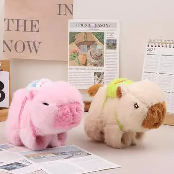 Виляющий хвостом милый капибара плюшевый хлопающий круг кольцо на руку для женщин девочек мультфильм милый капибара браслет детские подарки жёлтый