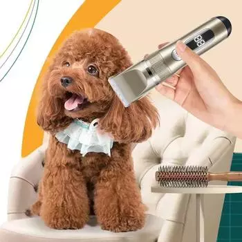 Vimega ABS, прямая зарядка через USB, моющийся, умный цифровой дисплей всего тела, бас-серый, золотой, триммер для шерсти домашних животных, собак, набор для ухода за бритвой