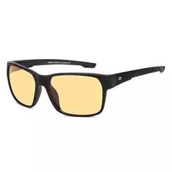 Vincent Chase By Lenskart | Black Yellow Full Rim Square | NIGHT DRIVING GLASSES | 100% UV Protected | For Men & Women | VC S14462