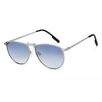 Vincent Chase от Lenskart | Серебристо-синие очки-пилоты с полной оправой | Экономичный ассортимент | Фирменные новейшие и стильные солнцезащитные очки | 100% защита от ультрафиолета