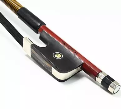 VingoBow Double Bass Bow French Style Natural Black Hair Brazilwood