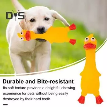 Виниловая игрушка для собак с пищалкой, мультяшные животные в форме животных, безопасная для домашних животных жевательная игрушка, игрушка для собаки, облегчение одиночества, здоровье зубов жёлтый