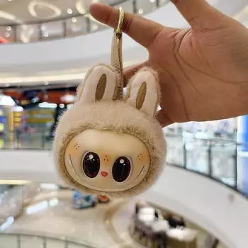 Виниловая кукла Lafufu, Плюшевая игрушка, Брелок для куклы, Подвеска для автомобиля, Подходит для девочек, пар, украшение коричневый