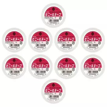 Виниловая лента Yamato шириной 19 мм, 10 рулонов, белая, NO200-19-5-10PR белый