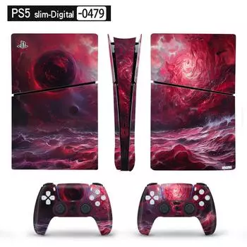 Виниловая наклейка Astral Art для тонкой цифровой консоли PS5 и 2 контроллеров, наклейка One Size
