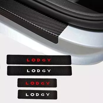 Виниловая наклейка из углеродного волокна, защитная наклейка на порог автомобиля, наклейка на порог двери, наклейка, автомобильные аксессуары для Renault Dacia Lodgy красный