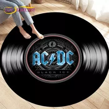 Виниловая пластинка с классической музыкой, круглый ковер, ковры для украшения стула в гостиной, мягкий нескользящий напольный коврик для детских игр Diameter 60cm