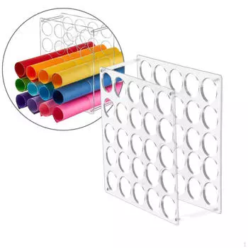 Виниловая полка для хранения, 25 отверстий, держатель рулона, прозрачная многоразовая организация, экономящая пространство