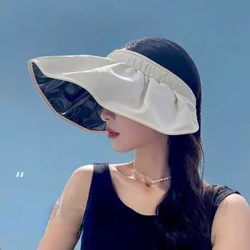 Виниловая солнцезащитная шляпа-ракушка, женская шляпа от солнца с защитой от ультрафиолета, рыбацкая шляпа с большими полями, складная шляпа от солнца adjustable