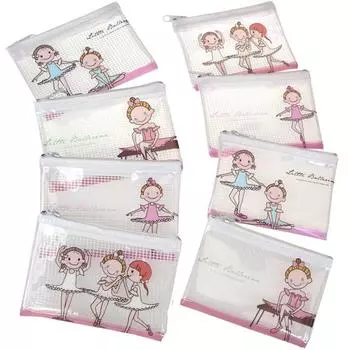 Виниловая сумка чехол для аксессуаров набор из 8 балетный узор сумка-кошелек балет разные товары дети девочки подарок на день рождения розовый розовый