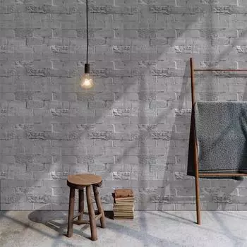 Виниловые 3D серые кирпичные обои «Пил и наклейка», самоклеящаяся контактная бумага, съемные водонепроницаемые обои для фона бара 45CMX6M