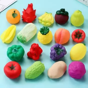 Виниловые игрушки для купания с овощами и звуками, игрушки для купания с водой и фруктами, розыгрыши Style B